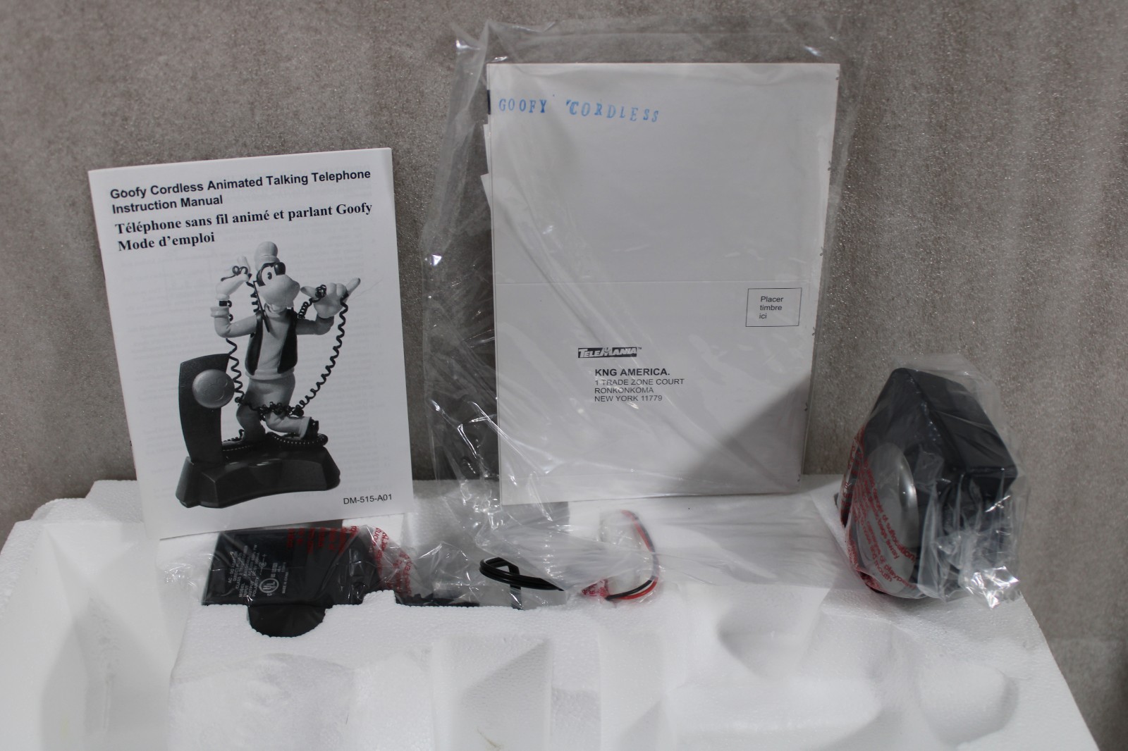 Disney Goofy Cordless Animated Talking Telephone Telemania Animatronics MIB AD