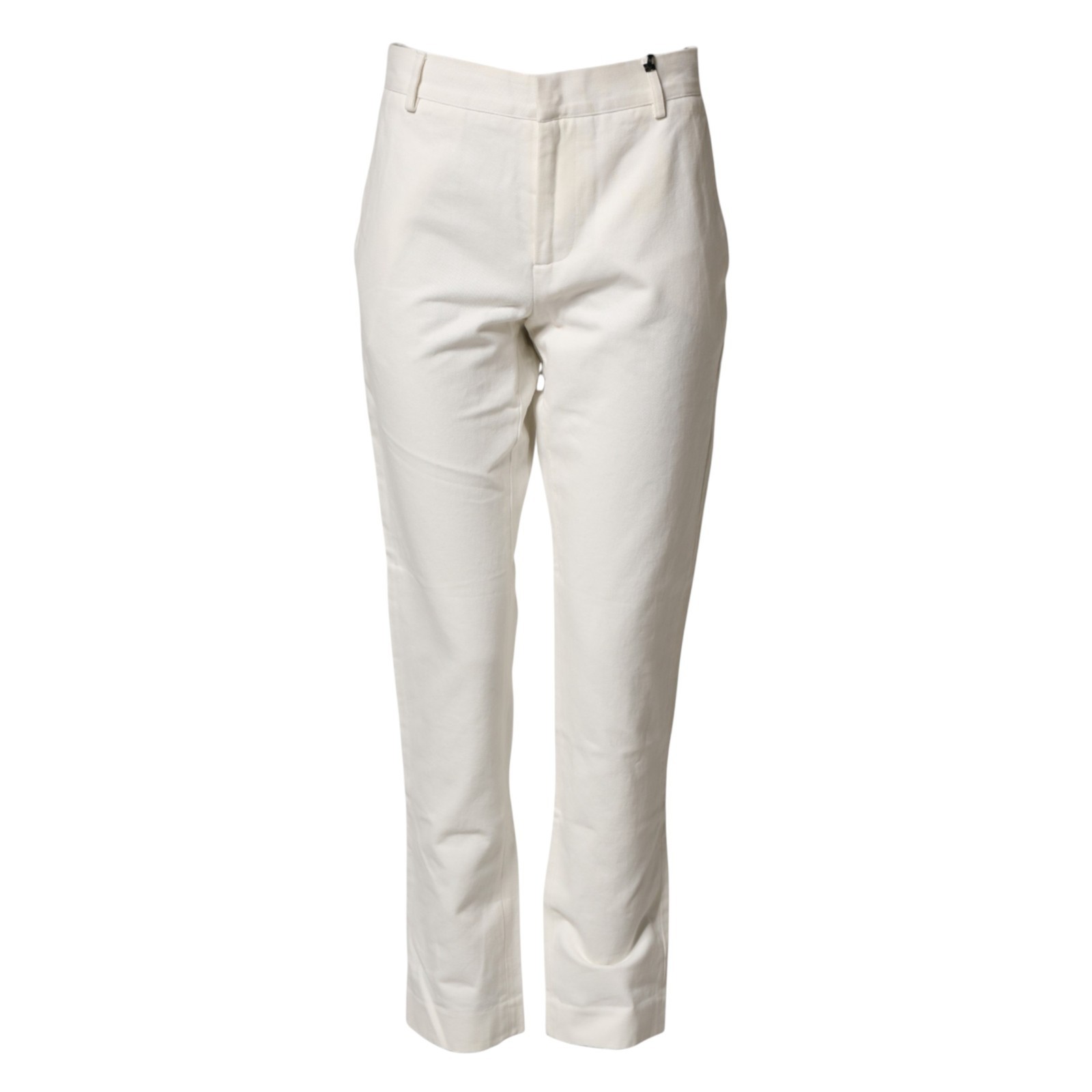 DANIELE ALESSANDRINI Pants White Cotton Straight Chino Trouser IT46/W32/S 430usd