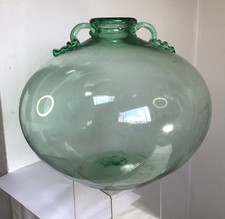 VINTAGE MURANO GLASS VASE MARTINUZZI #2160 GREEN TRANSPARENTI SOFFIATO VENINI