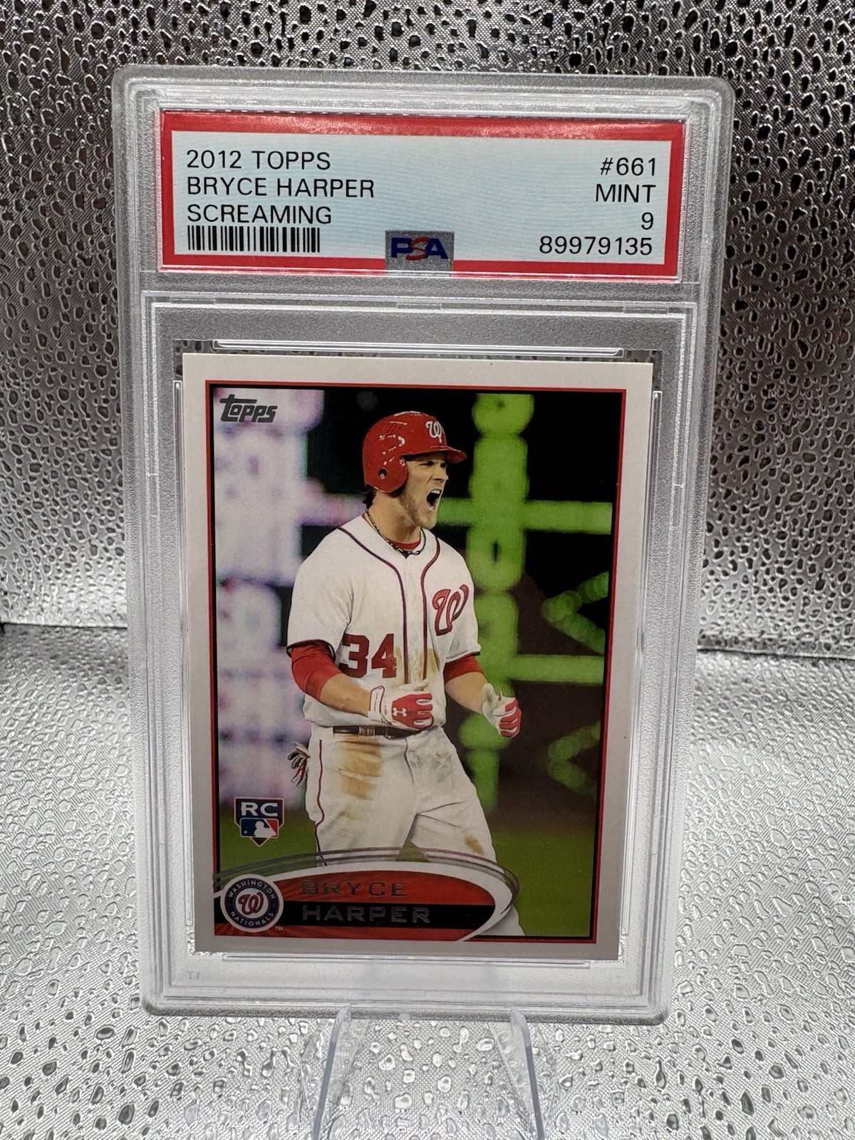 Topps 2012 Bryce Harper Screaming #661 Image Variation White Jersey RC PSA 9