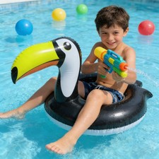 Black Toucan Inflatable Pool Float Ride On Beach Swimming Rings Inflatable Raft