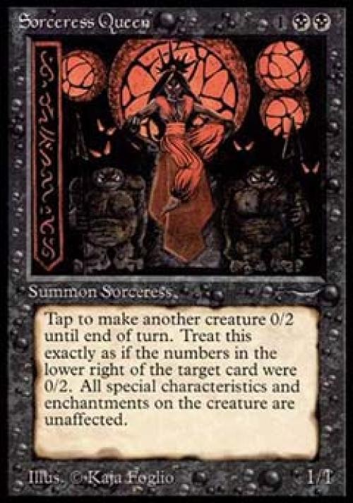 MTG English Sorceress Queen Heavy Play Normal Arabian Nights