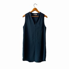 Lush Teal Sleeveless Shift Dress M Minimalist Office Career Capsule Workwear