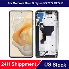 For Motorola Moto G Stylus 5G 2024 XT2419-1 LCD Touch Screen Digitizer Frame