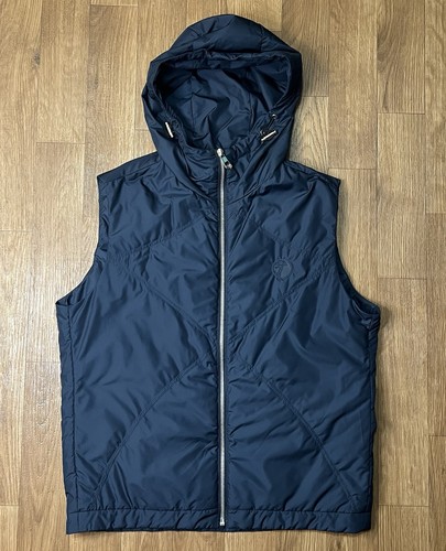 Versace Collection Men’s Sz S Down Hooded Vest Navy Blue Lightweight Insulated