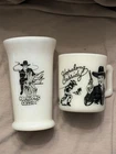 Vintage Hopalong Cassidy Milk Glass Coffee Mug And Tumbler!