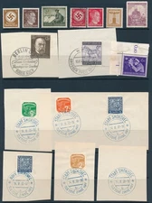 Lot Stamp Germany Bohemia WWII Hitler Tabs CTO Cancels FDC U Faults