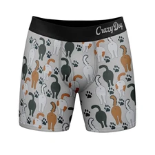 Mens Guess What Cat Butt Boxers Funny Sarcastic Kitten Butts Joke Saying Novelty
