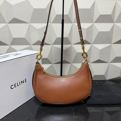 Celine Smooth Cowhide Leather Handbag Underarm Bag Shoulder Crossbody #L6W0