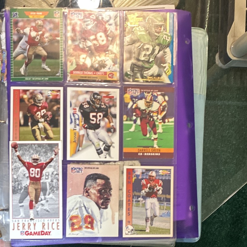 Pro Set 1990 NFL Football Card Lot (9) Jerry Rice Steve Young Derrick Thomas