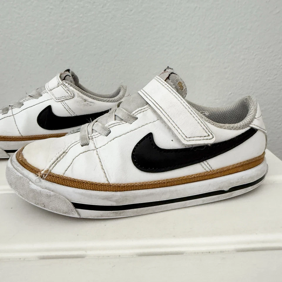 Nike Court Legacy DA5381-102 Blanco EE. UU. Talla 10C Niño Pequeño Niños Unisex Sin Corbata Foto 2 de 4