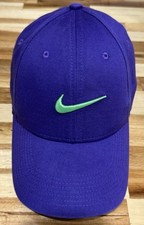 NIKE Legacy91 Purple Green Swoosh Hat One Size Fitted Cap Dri-FIT Golf Style