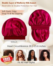 100 Mulberry Silk Bonnet Sleep Cap Double Layer Curly Hair
