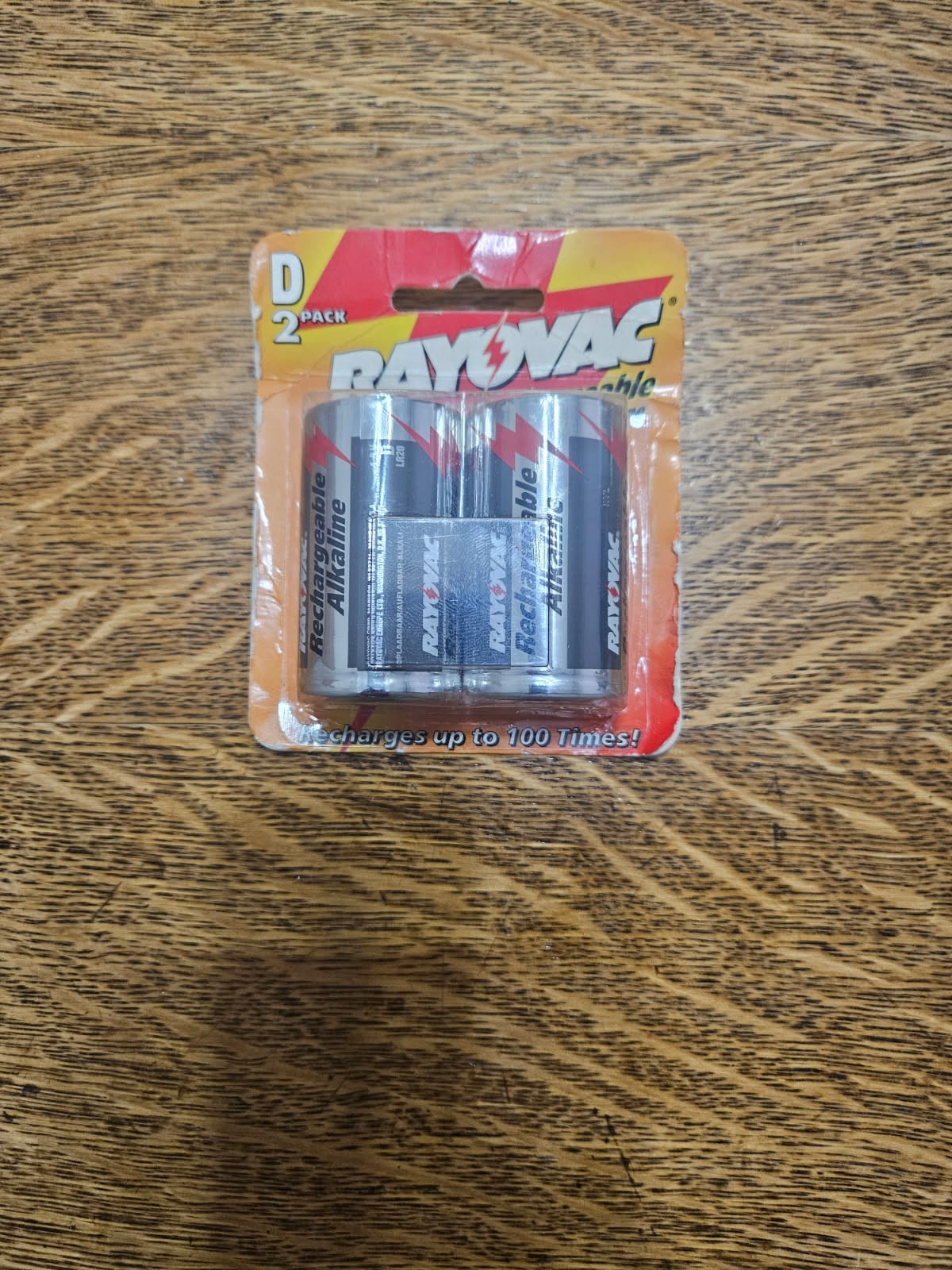 Vintage Collectable RayOVac 2 Pack Rechargeable "D" Cell Batteries Unopened New