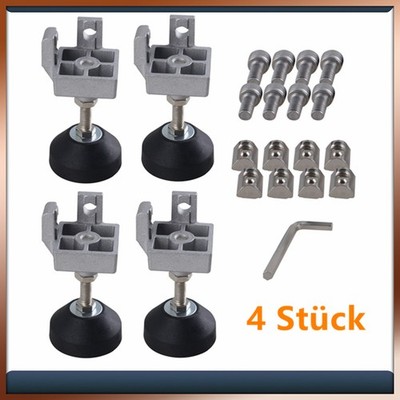 4x Standfuß Nut 8 40x40 Aluminium Fuß Verbinder Stellfuß Alu Profil Nivellierfuß
