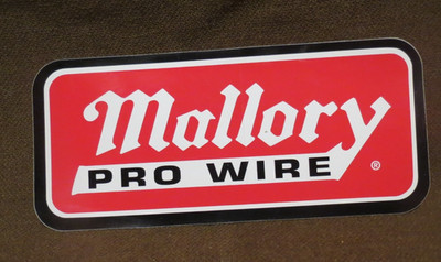 MALLORY PRO WIRE - Original Vintage 1970's 80 s Racing Decal/Sticker - 9''x4''