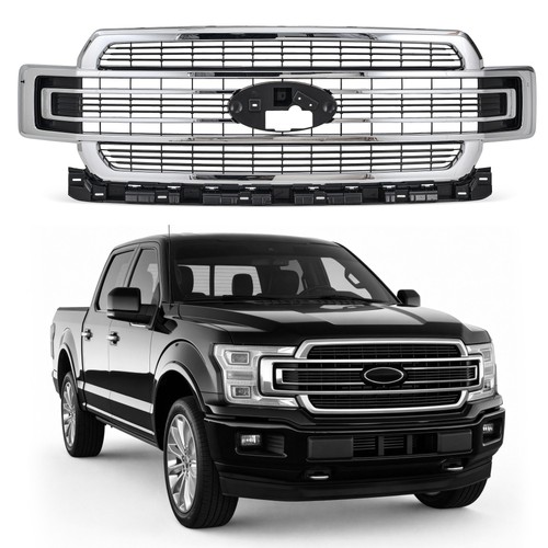 For 2018 2019 2020 Ford F-150 F150 Limited Front Bumper Grille Grill Chrome