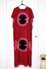 Handmade African Dera Kaftan Kenyan Dress Tie Dye One Size Multi Color