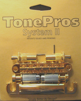 LPM02-G TonePros Metric Thread Locking Bridge/Tailpiece Set Gold Finish