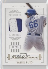 2015 Panini National Treasures Treasured Materials Prime 6/15 Yasiel Puig 0m8