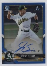2018 Bowman Draft Chrome Pick Blue Refractor 3/143 Jeremy Eierman Auto hb8