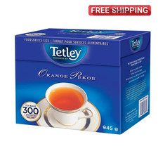 Tetley Orange Pekoe Black Tea - 300 Bagged Tea Box 945g - FREE SHIPPING