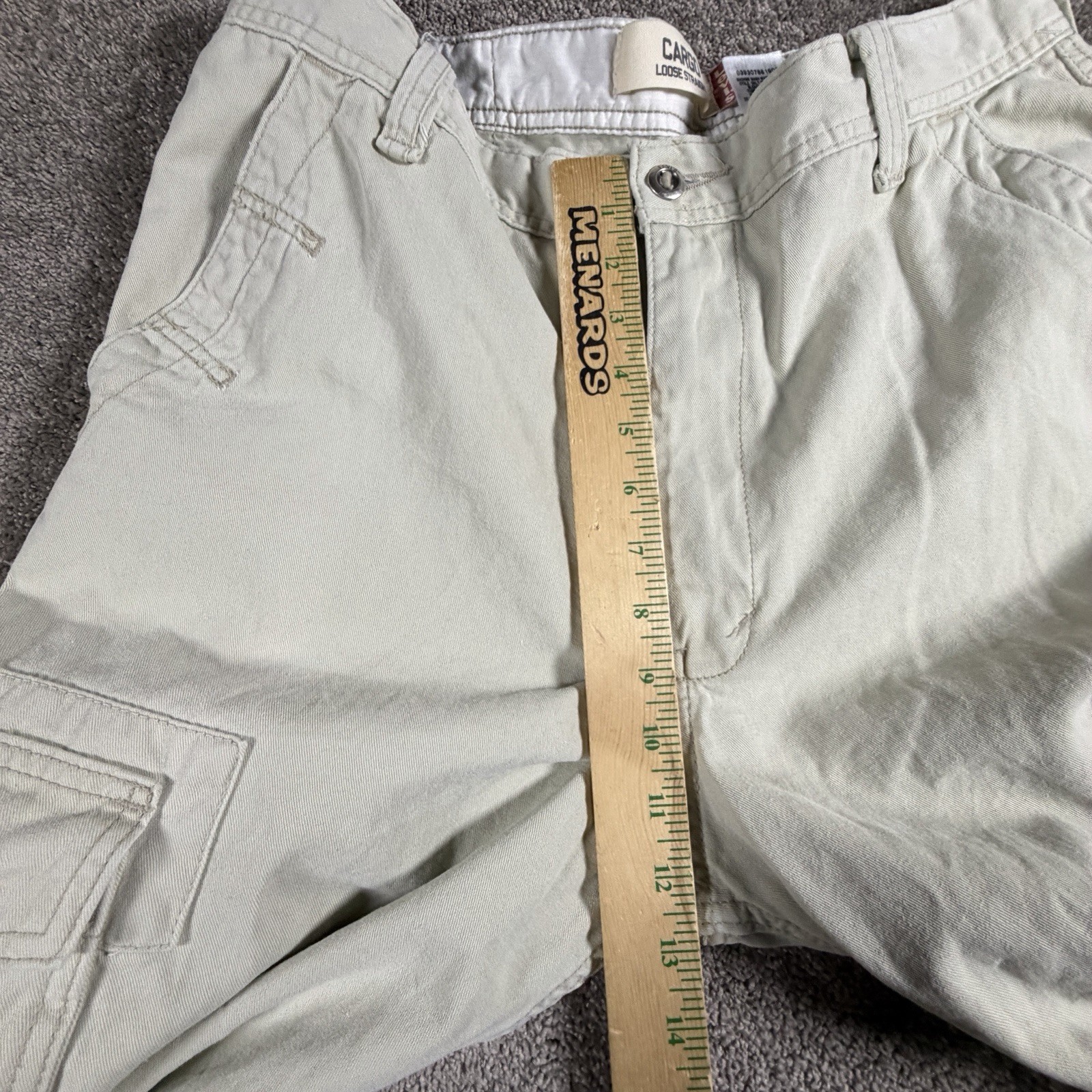 Vintage Levi's Y2K Cargo Pants Mens 33x34 Khaki Loose Straight Utility Workwear thumbnail 14