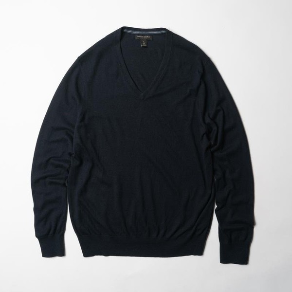 Men Banana Republic Sweater Navy Silk Cotton