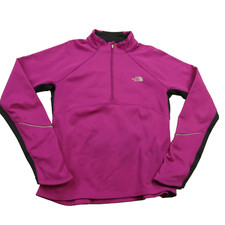 North Face Pullover Womens Medium Long Sleeve 1/4 Zip Pink Lightweight