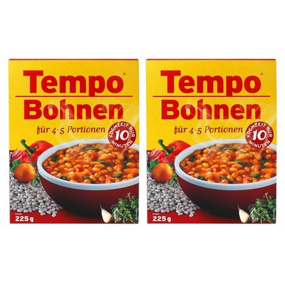 2er Pack Tempo Bohnen 2 x 225 g 10 Minuten Kochzeit weiße Bohnen Bohnengericht