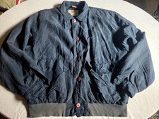 Bomber giacca in seta Vintage 80s–90s Silk Bomber Jacket – Navy Blue – RENE