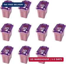 10PCS 30 Amp Car Micro Cartridge Fuses, Slow Blow FMM Mcase Type Fuses Replaceme