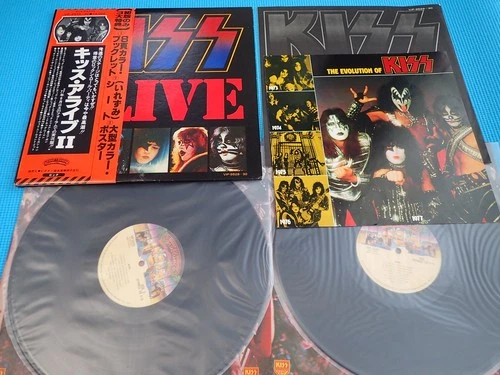 KISS 2LP Alive II 1st Pressing w/Special Booklet 1977 Japan VIP-9529/30 OBI