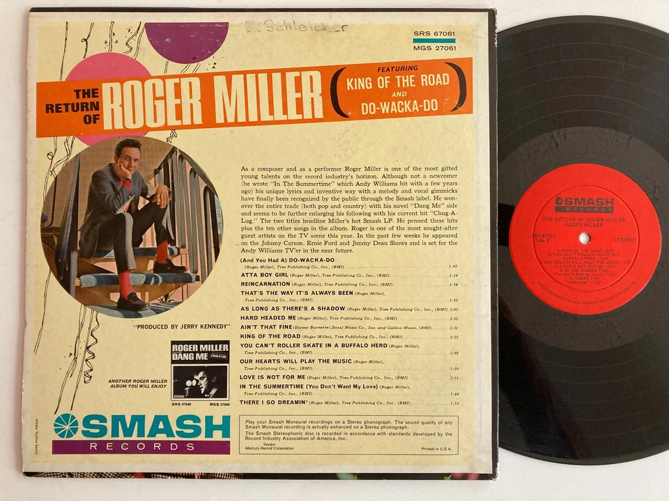 Roger Miller – The Return Of Roger Miller LP - 1965 - VG/VG+ - Image 2 of 2
