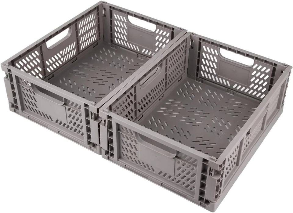 Klappboxen Kunststoff 2 Stücke 40x30x15cm faltbar Aufbewahrungskorb - Bild 3 von 4
