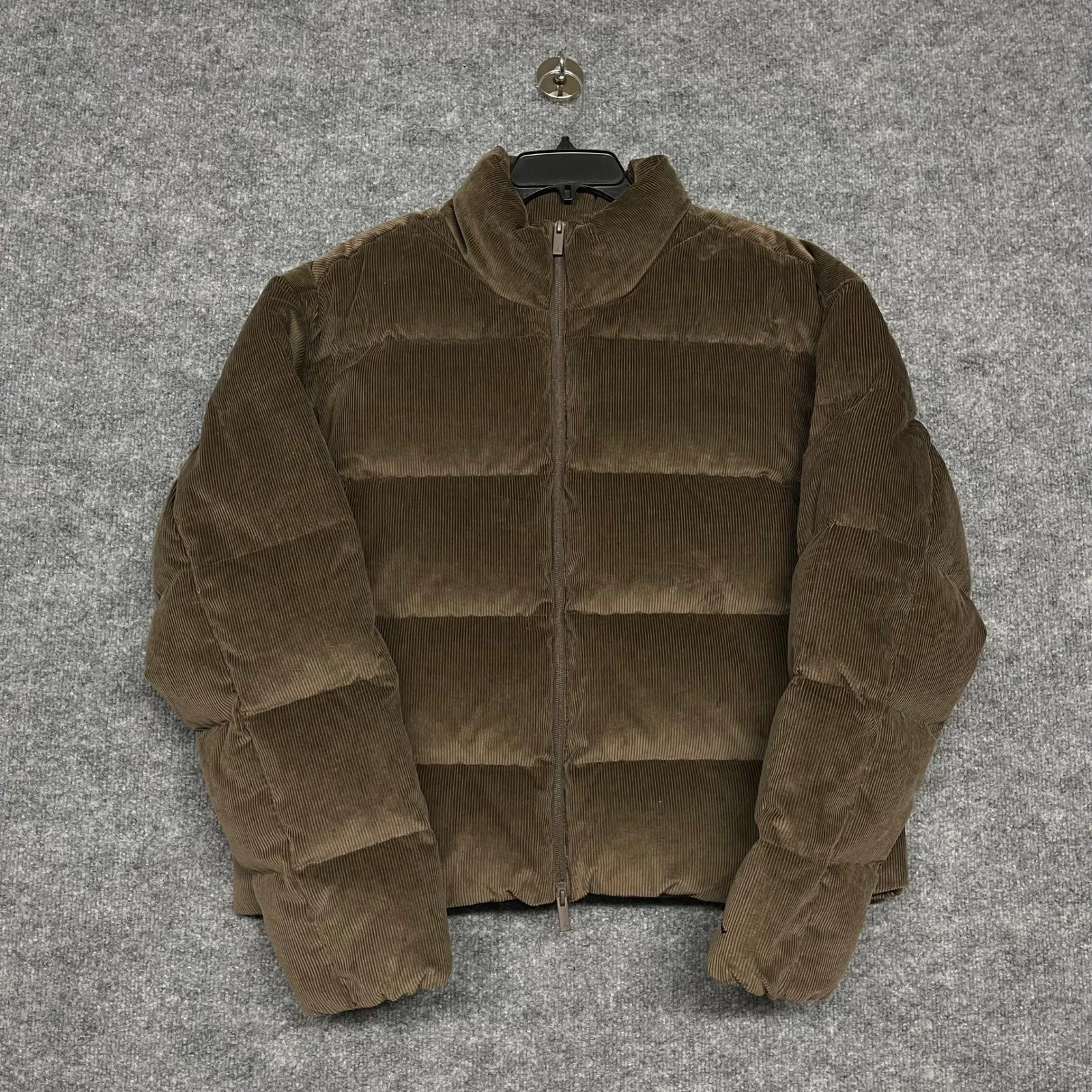 Jordan Flight Puffer Jacket Mens XL Baroque Brown Corduroy Duck Down Loose Fit image 2