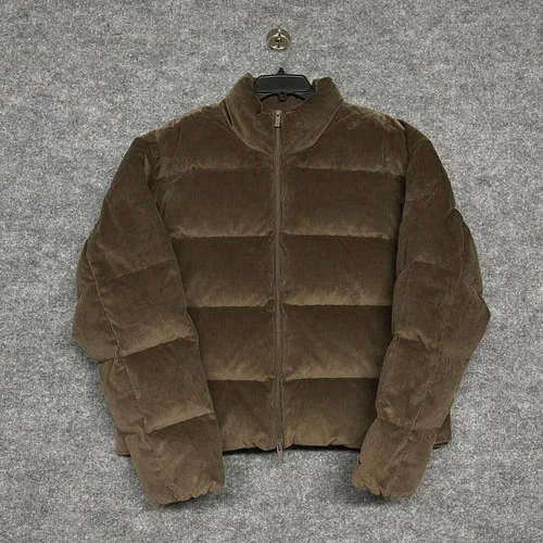 Jordan Flight Puffer Jacket Mens XL Baroque Brown Corduroy Duck Down Loose Fit image 2