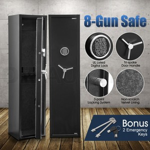 8 Gun Safe Cabinet Rifle Firearm Electronic Dual Lock Storage Security Lockbox Ebay