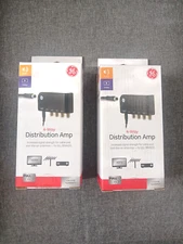 2 - Pack GE distribution signal amp for cable tv or over the air tv