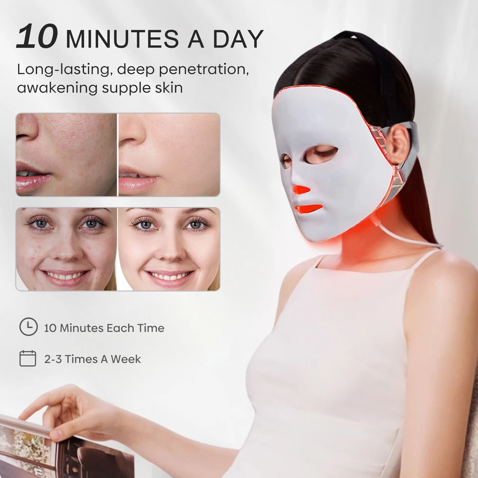 7Colors Light Therapy Face LED Face Mask Light Therapy Mask for Facial Skin Care - Image 4 of 4