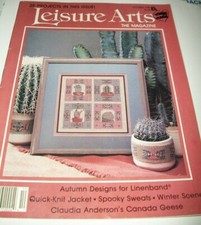 LEISURE ARTS THE MAGAZINE COUNTED CROSS STITCH PATTERN BOOK OCTOBER 1988 ISSUE
