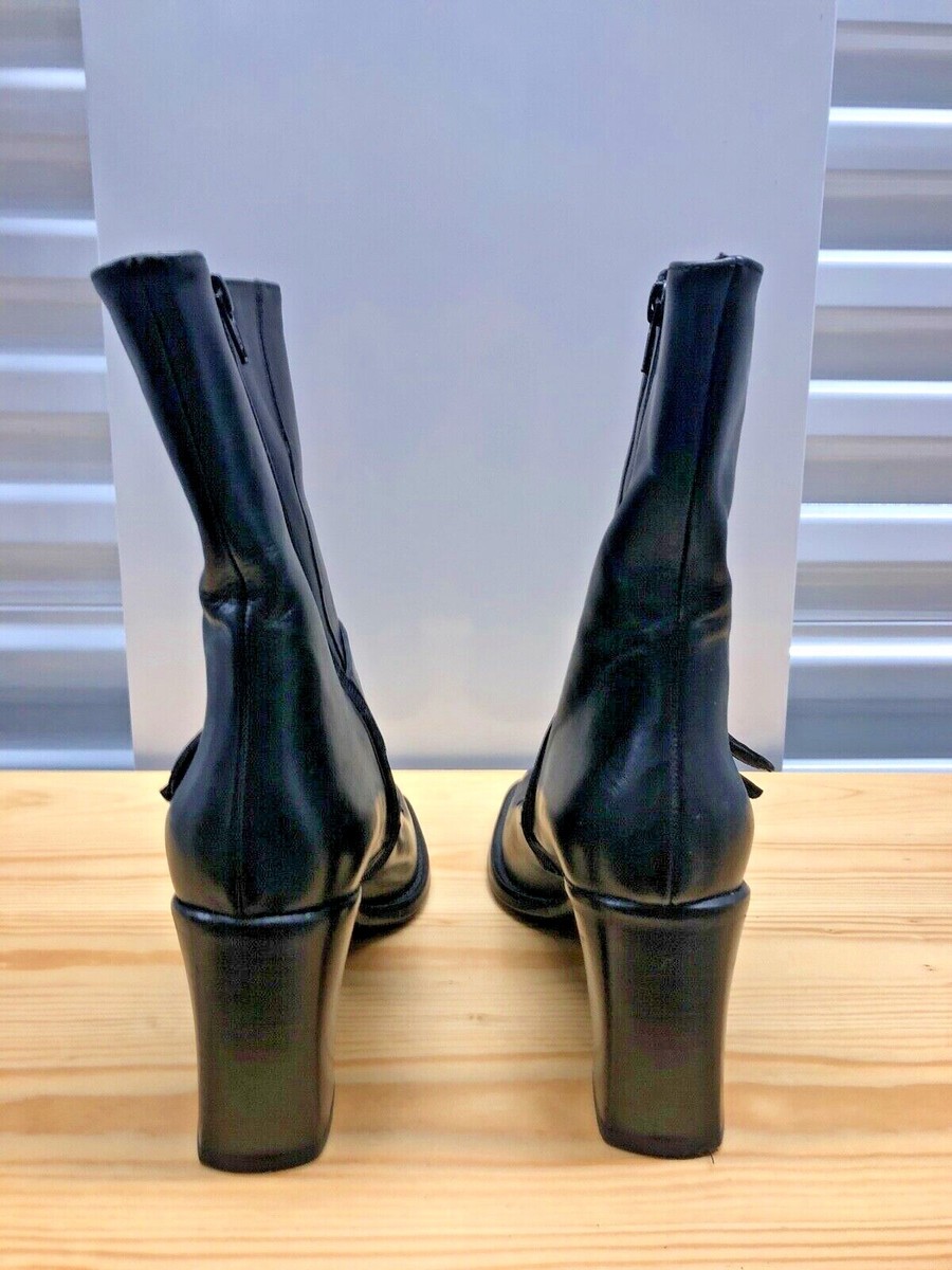 NEW CESARE PACIOTTI BLACK LEATHER SQUARE TOE SILVER DAGER BOOTS