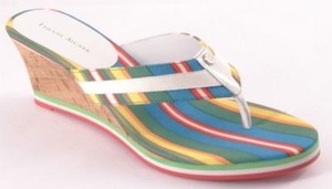 New ETIENNE AIGNER Women Canvas Cork Wedge Heel Thong Slide Sandal Shoe Sz 7.5 M | eBay