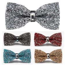 Men  s Pre-tied Bow Tie Shiny Crystal Rhinestone Bowtie Party High Grade Bowties