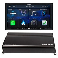 Alpine iLX-407 7" DIN Receiver  KTA-450 Power Pack 4-Ch Subwoofer Amplifier
