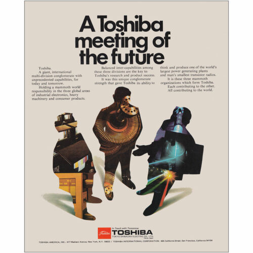 1970 Toshiba: Meeting of the Future Vintage Print Ad - Picture 1 of 1
