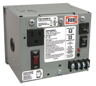Functional Devices PSH100AB10 Enclosed Single 100VA 120 to 24Vac UL Class 2 Powe