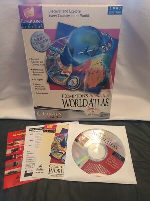Comptons Interactive World Atlas PC CD-ROM NEW