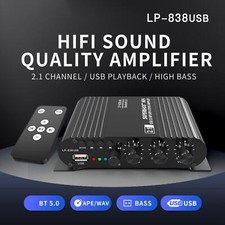 USB Amplifier FM Amplifier 3 Channel USB/TF for Computers Car Speakers