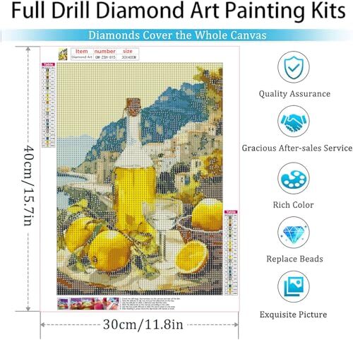 Diamond Art Kits for Adults Italian Limoncello 5D Diamond Painting GM-ZSH-815 - Bild 4 von 7